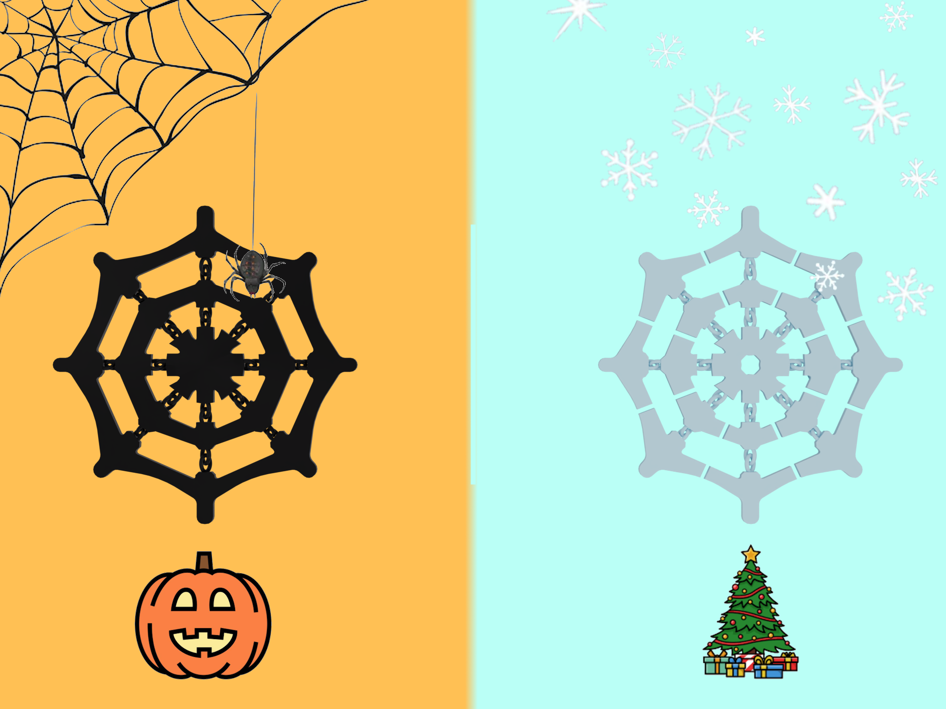 Articulated Coaster - Web / Snowflake