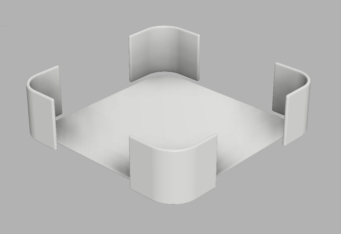 Rigid bottom and sides for fabric bag