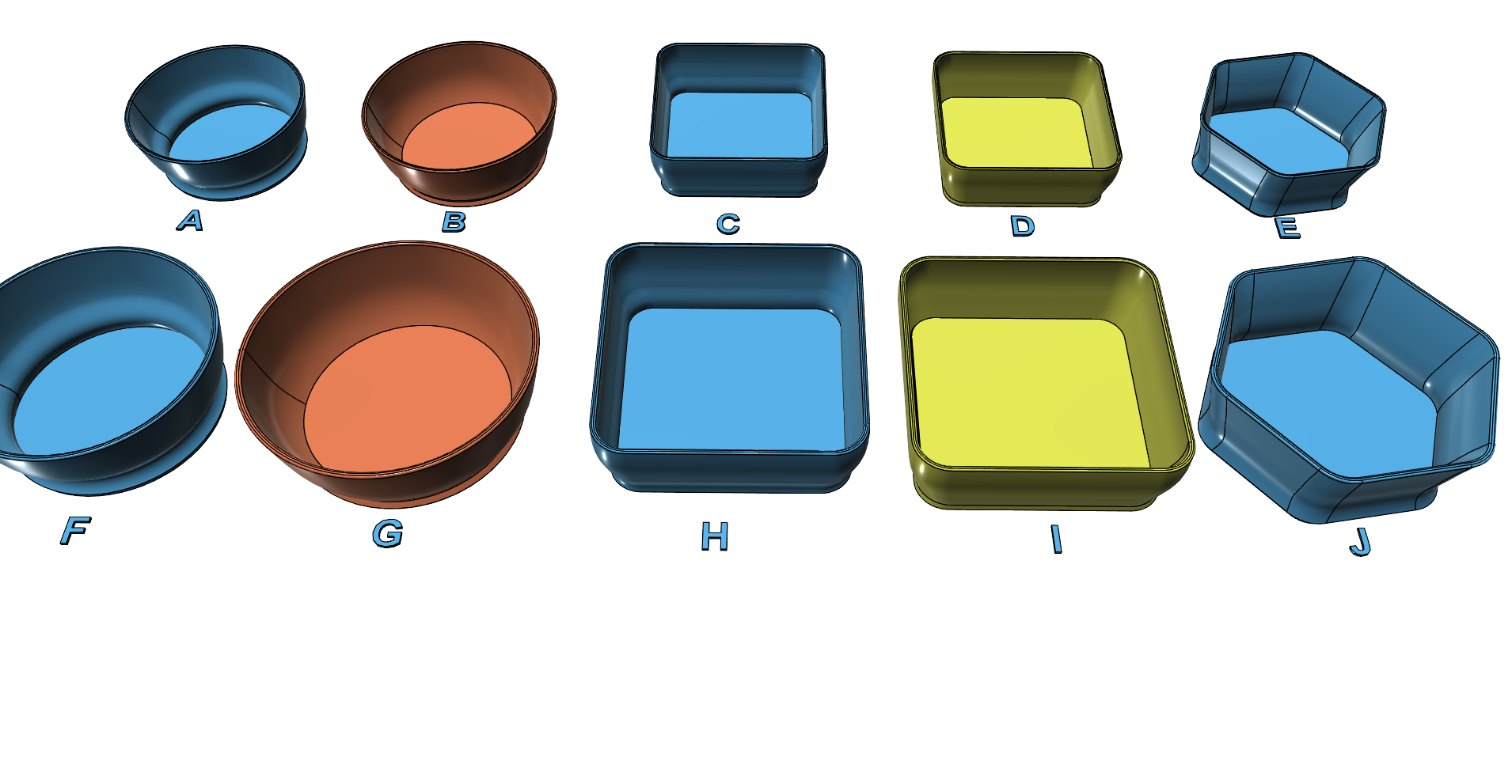 Tray bowl basket easy print without support