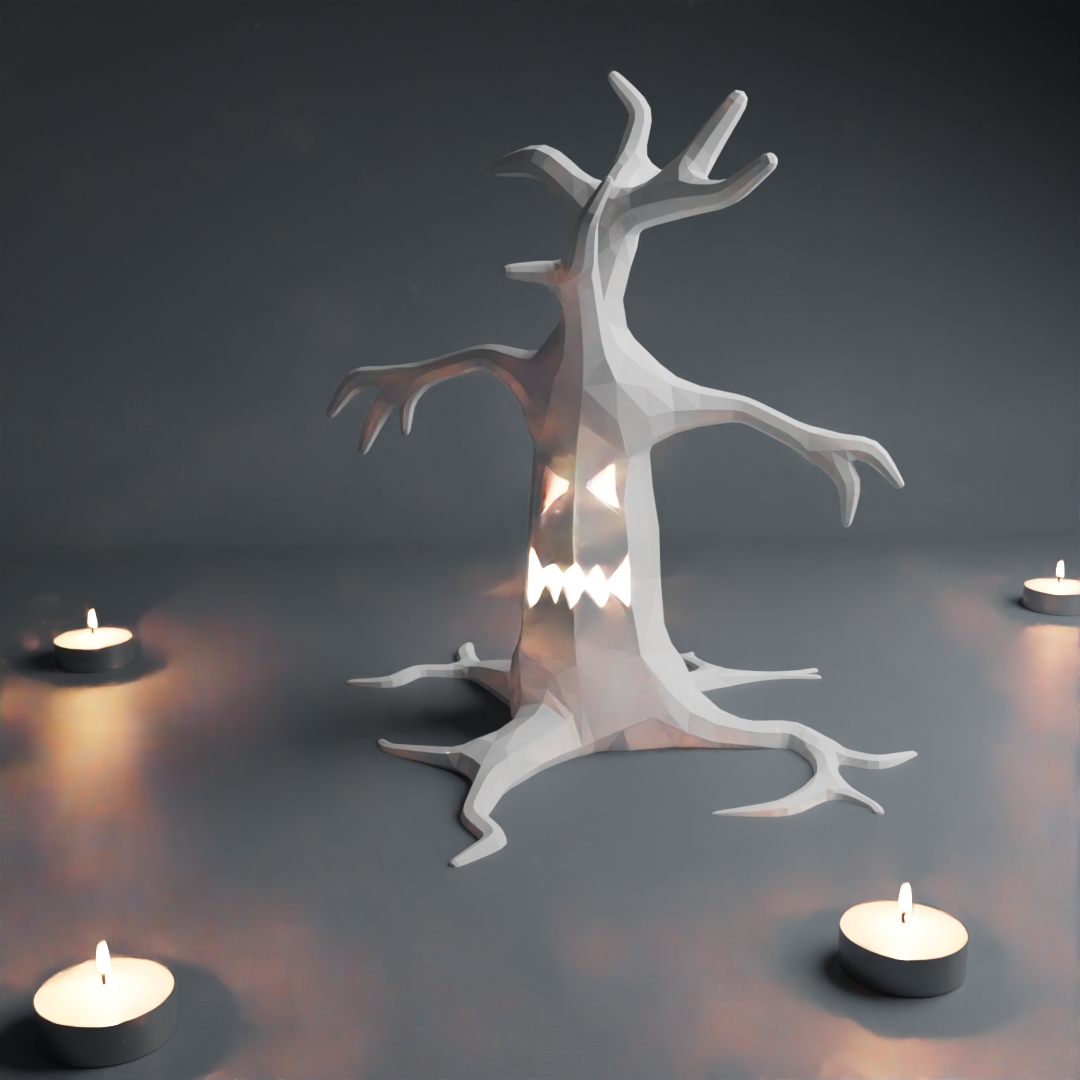 Spooky Halloween Tree Monster tealight holder — thumbnail 2