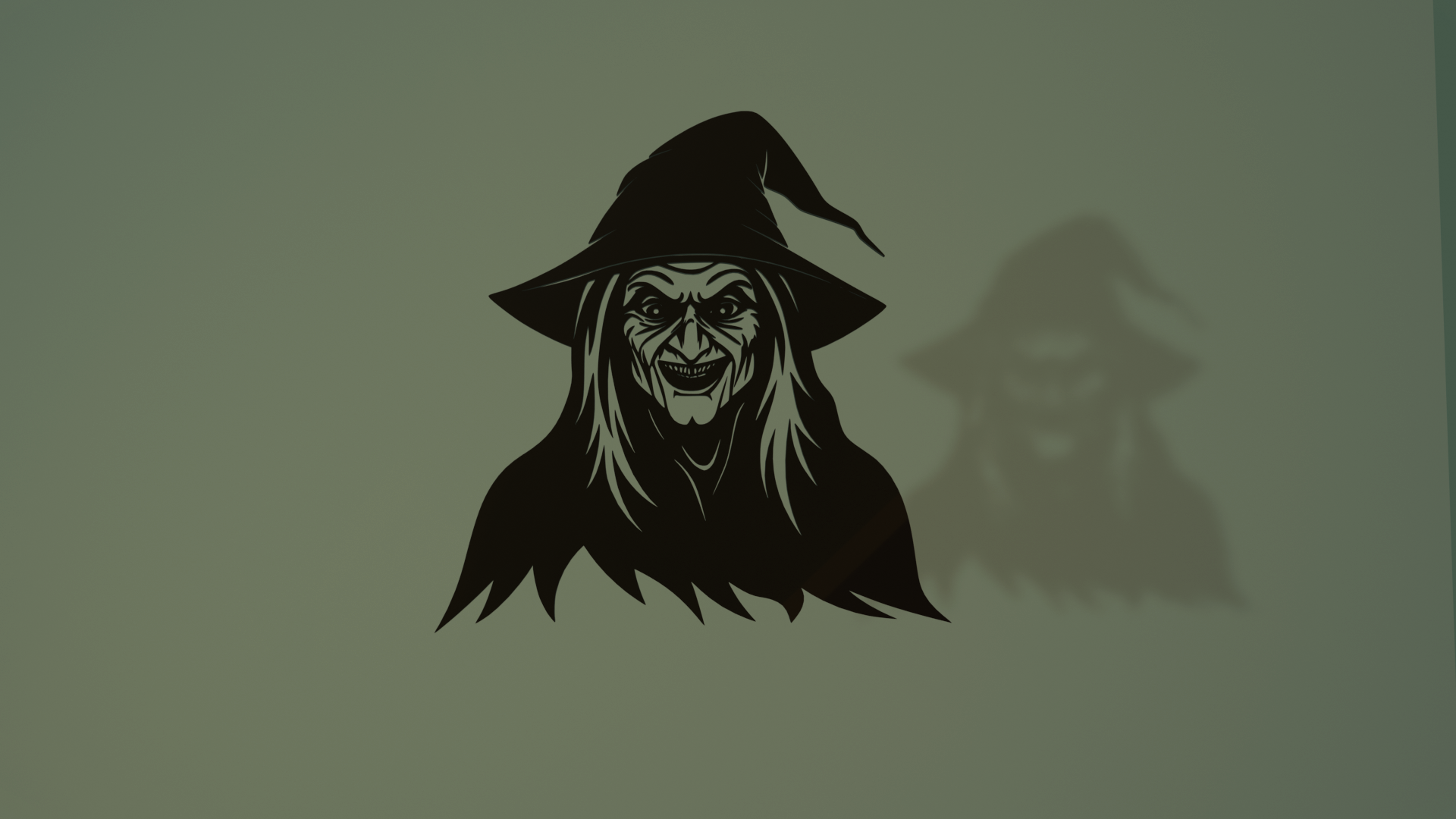 Evil Witch Face Halloween cutout wall art