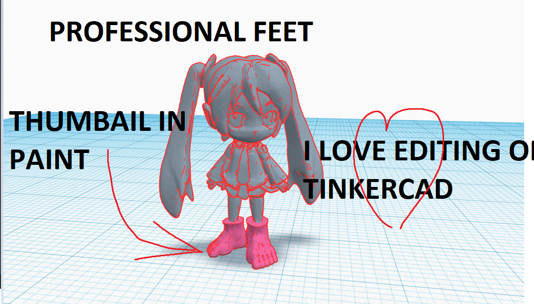 Hatsune Feetku 3D model thumbnail