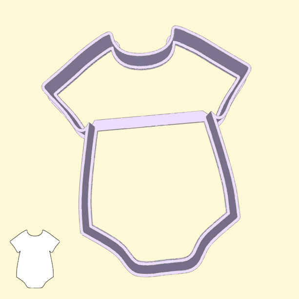 Baby shower / gender reveal party cookie cutters - baby bodysuit