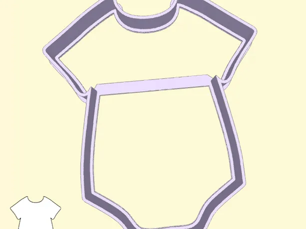Baby shower / gender reveal party cookie cutters - baby bodysuit