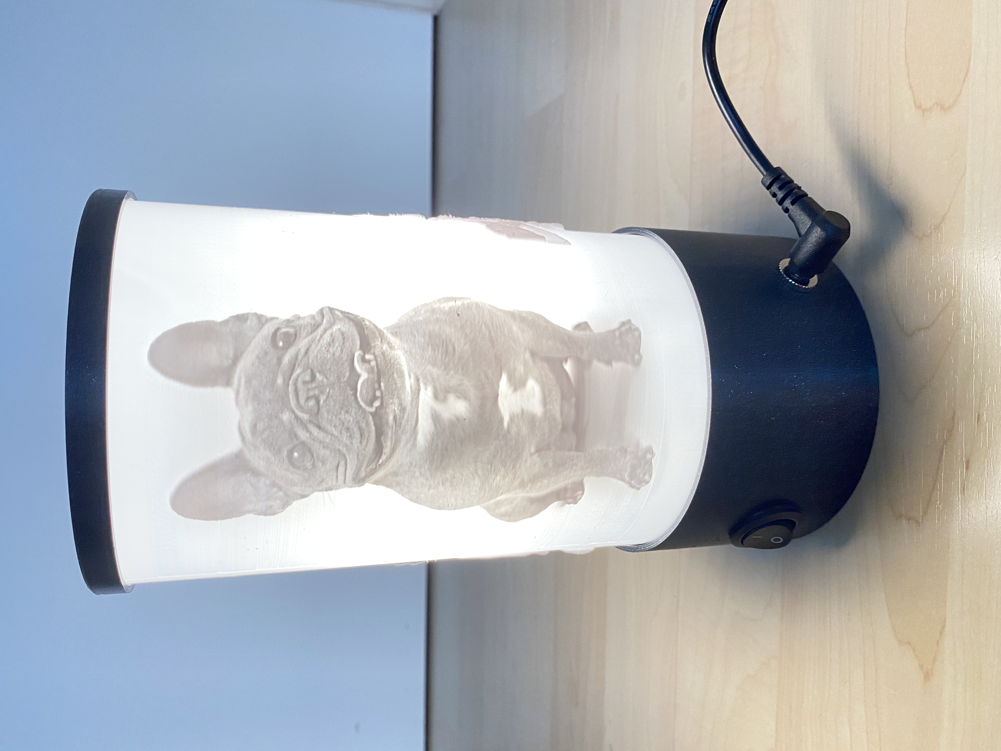 Round Lithopane Lamp Base 100mm dia