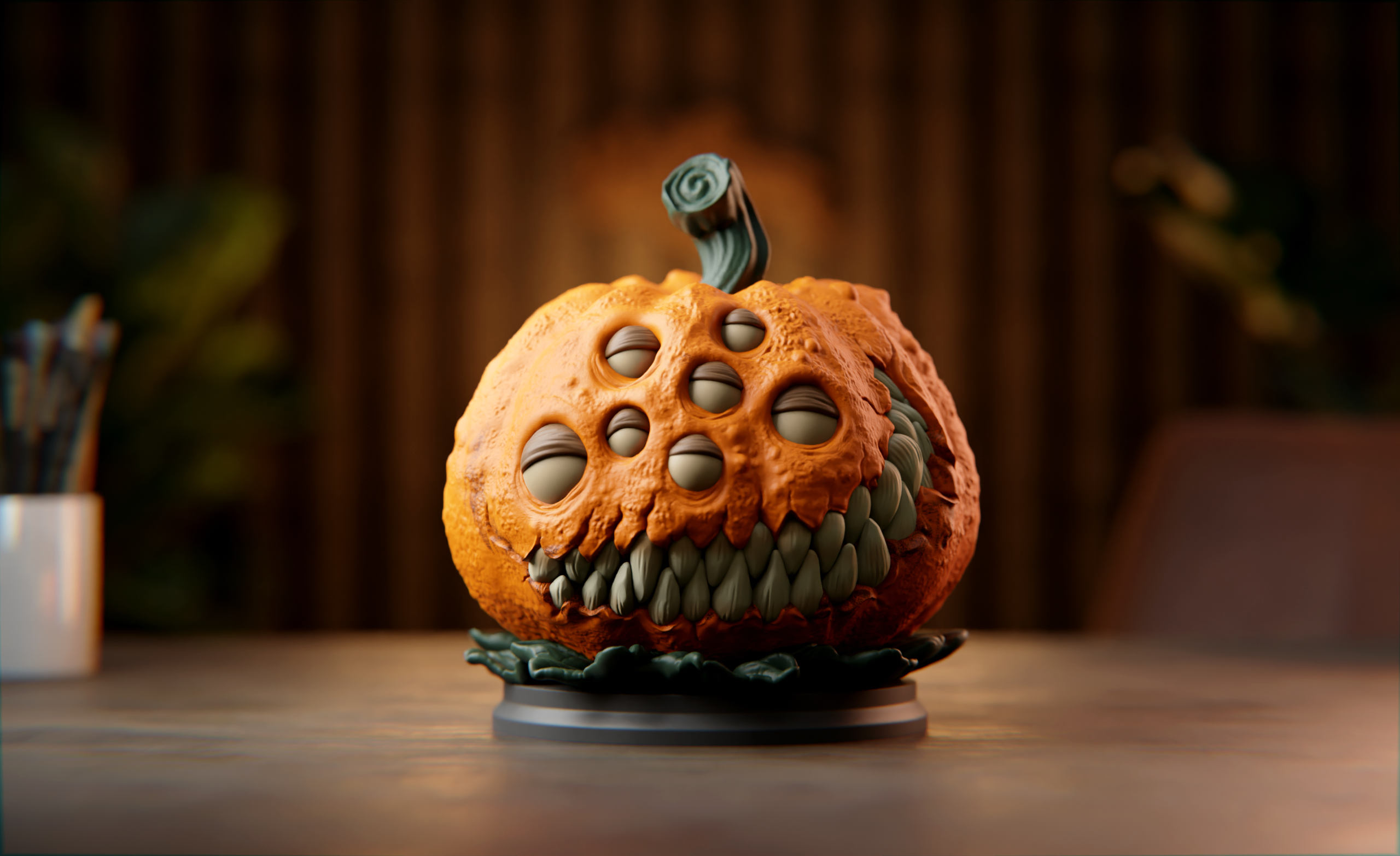 Pumpkin with many eyes