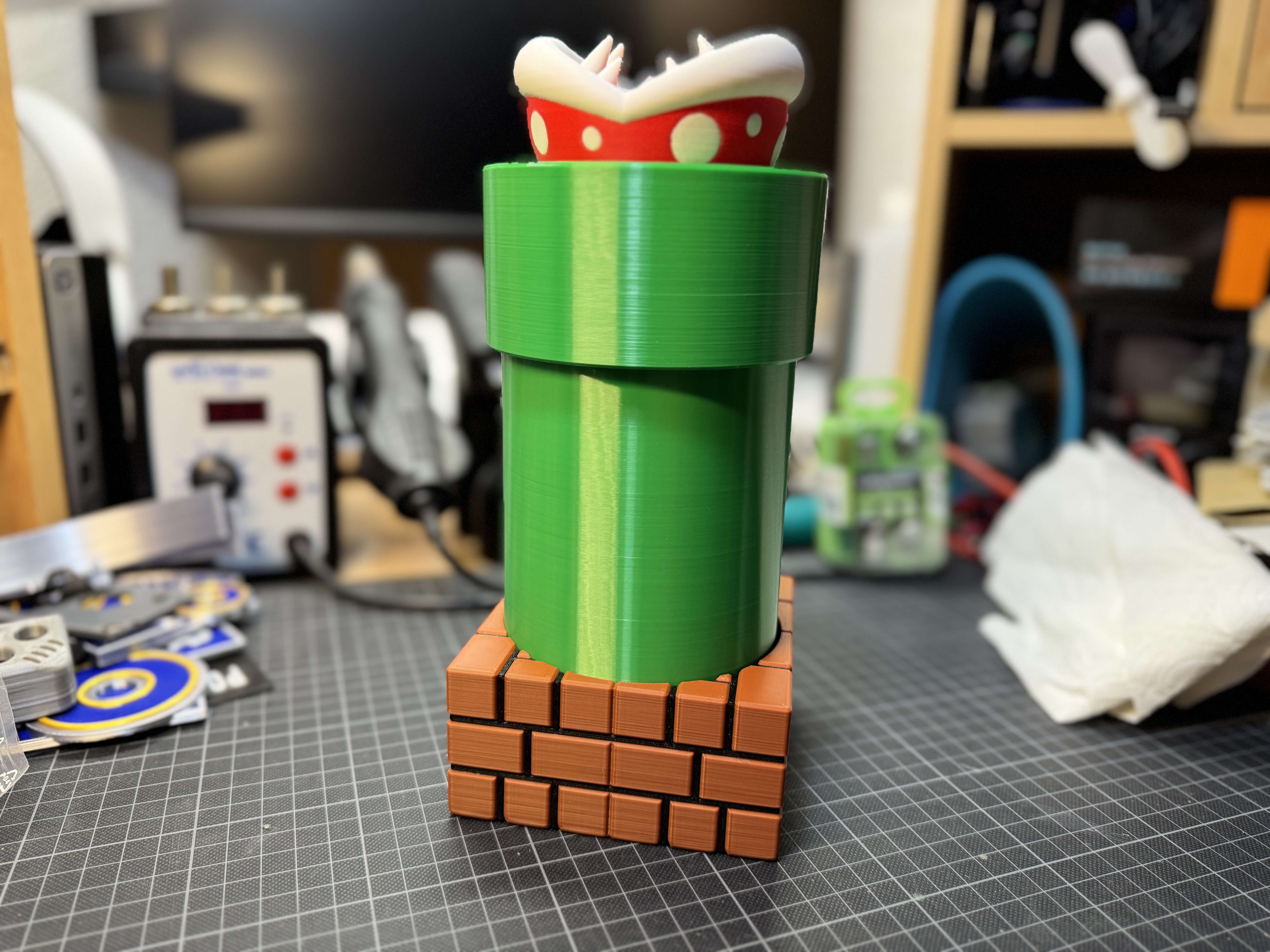 Piranha Plant Piggy Bank - A Instant Tea Container Conversion
