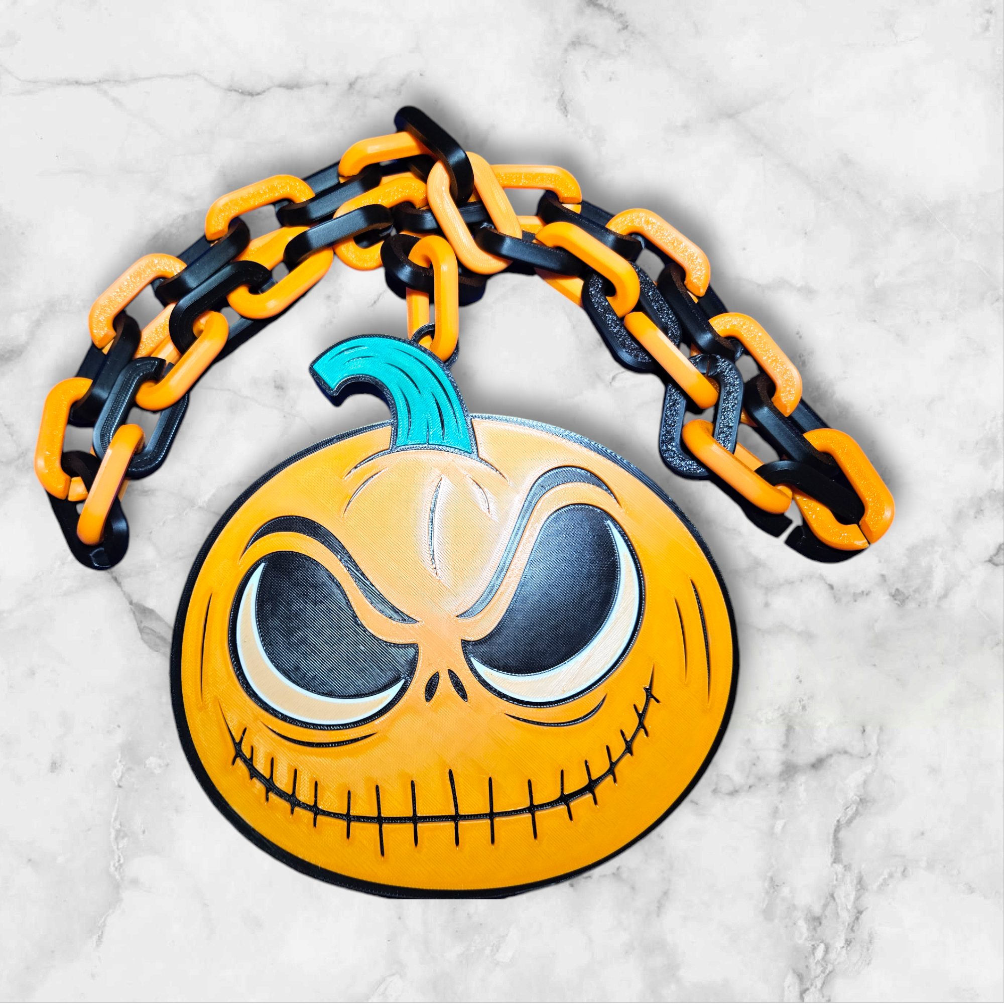 Jack Skellington Halloween Pumpkin Emblem Chain Link