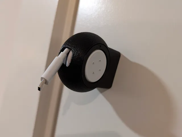 Pixel Watch 2 & 3 charger w/ cable winder and plug mount (USB-C & USB-A) with 10x3 mm magnet holes
