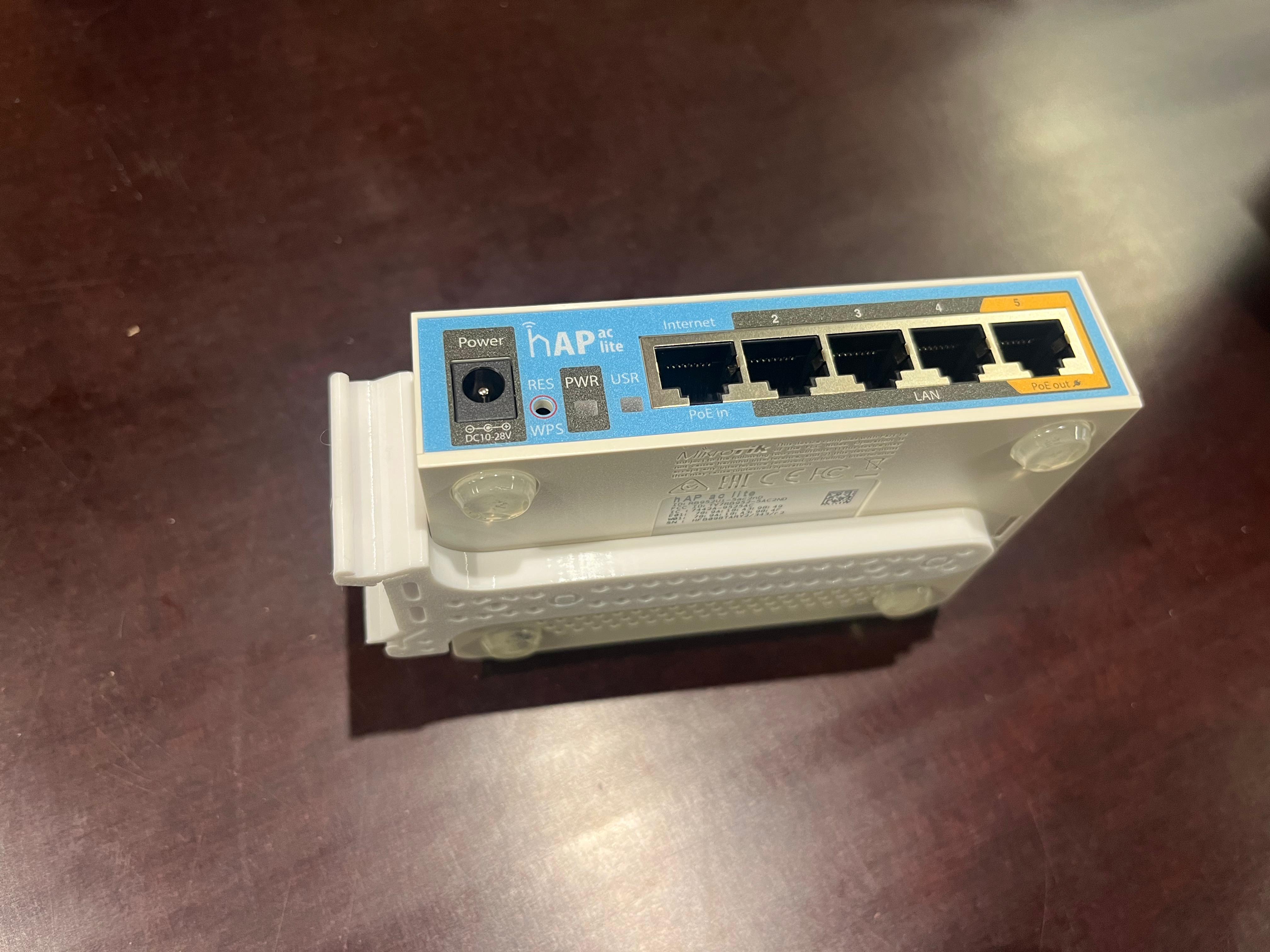 Mikrotik hEX DIN rail mount