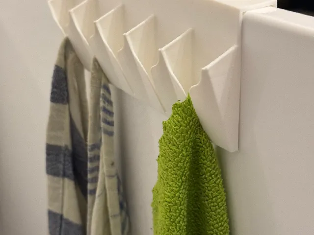 Towel Hook with 70 degrees Overhang (no support) - for ikea kitchen door