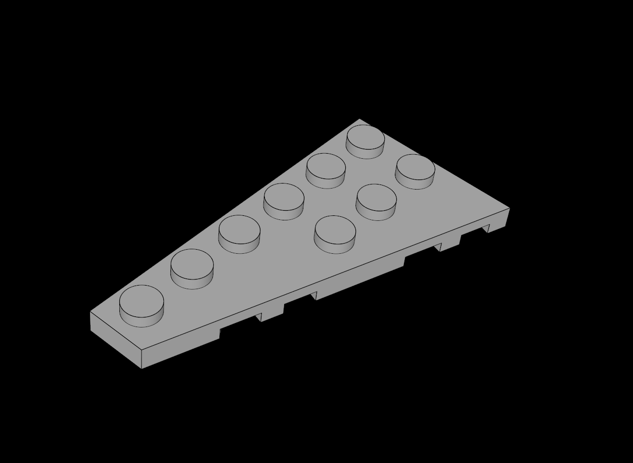 Lego Compatible (54384.dat) Wing  3 x  6 Left