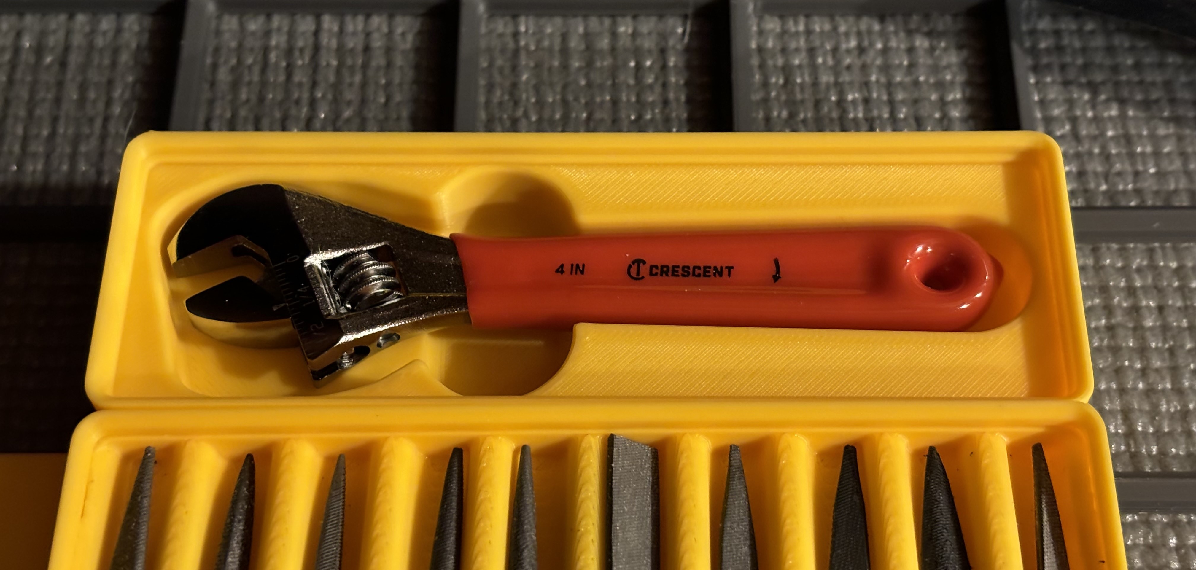 Crescent 4" adjustable wrench bin for Gridfinity