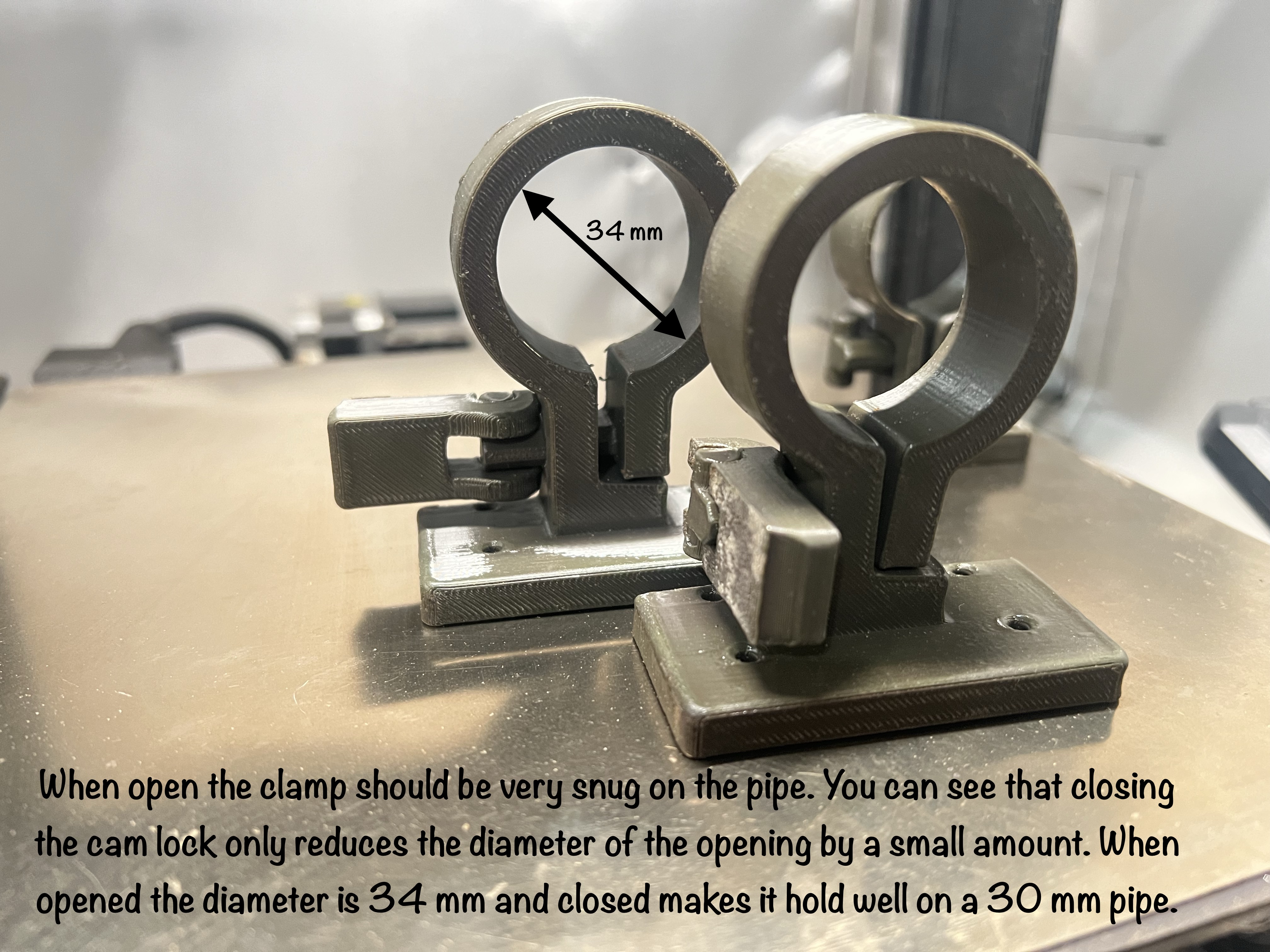 Miniatura 2 do modelo 3D Adjustable Pipe Clamp Mount
