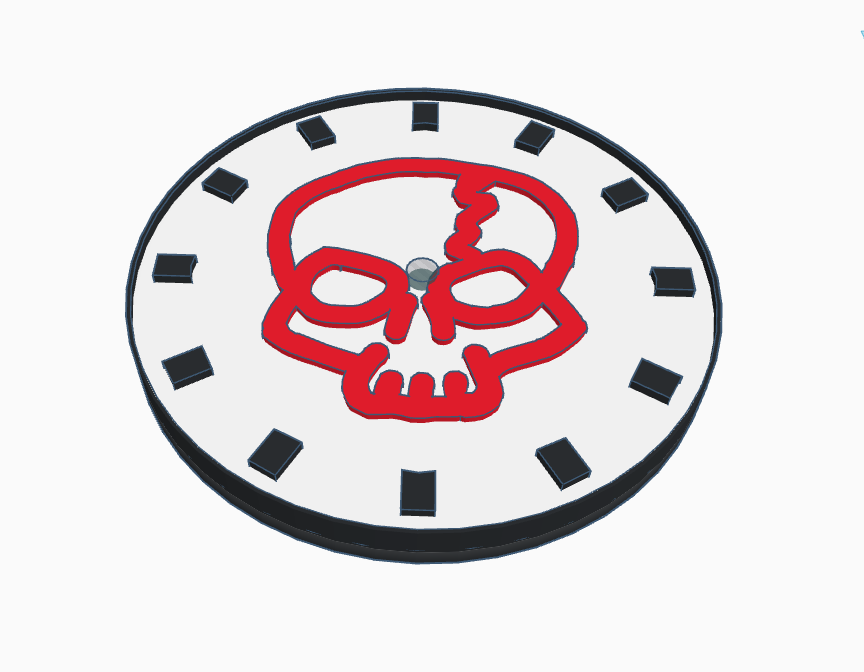 Miniatura 3 do modelo 3D Skull Outline Wall Clock