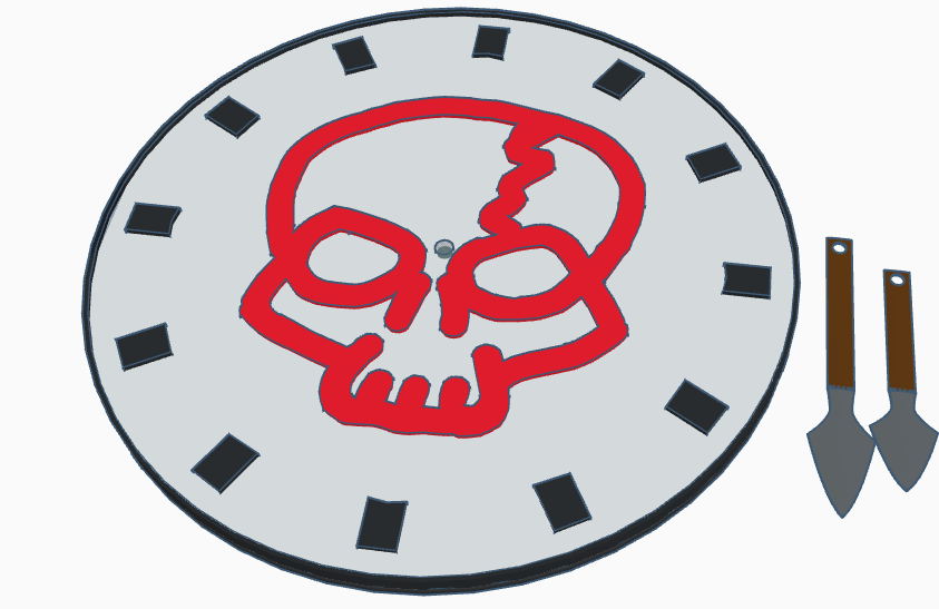 Miniatura 4 do modelo 3D Skull Outline Wall Clock