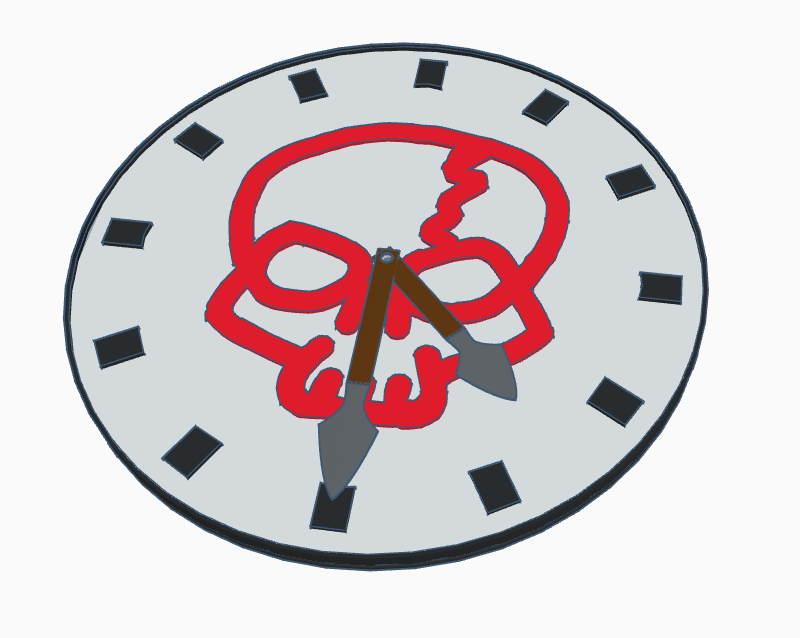 Miniatura 2 do modelo 3D Skull Outline Wall Clock