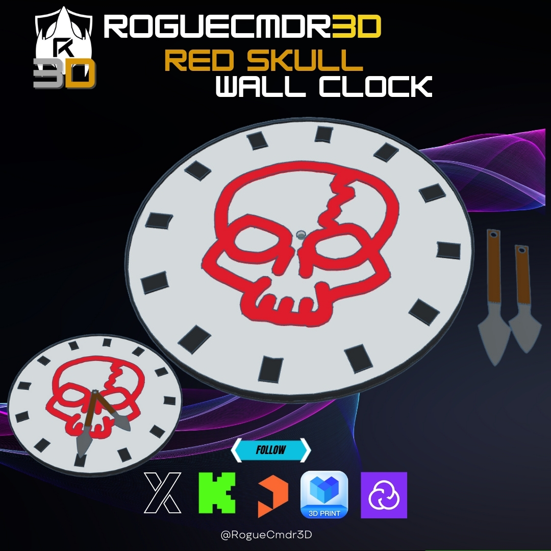Skull Outline Wall Clock