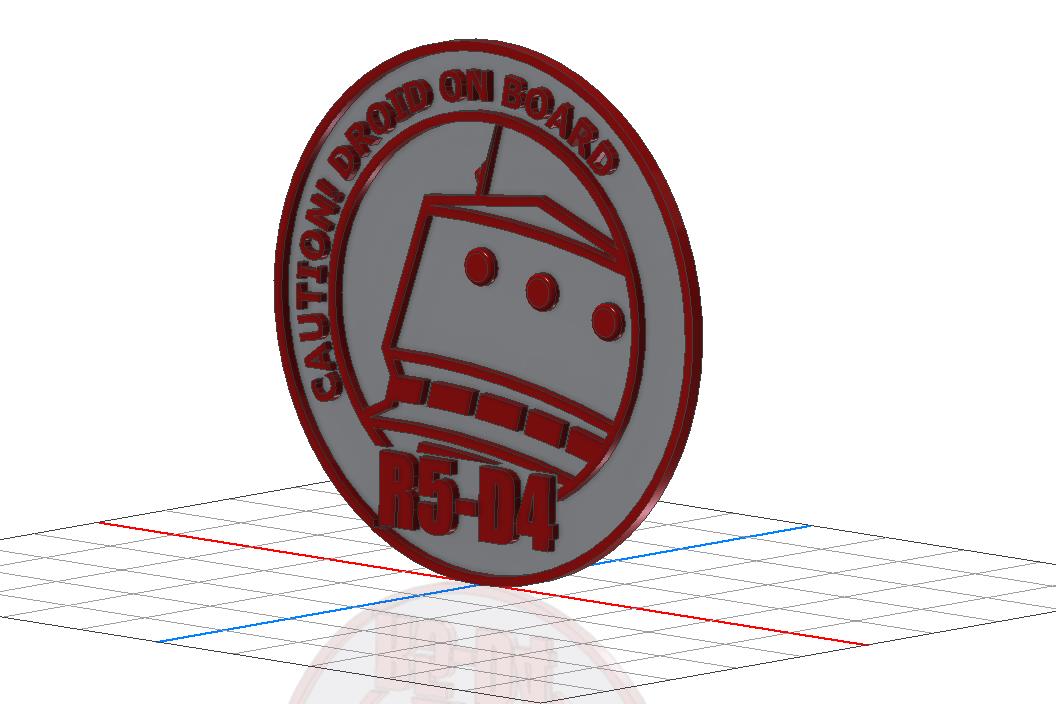 Caution - Droid on board R5-D4 : sign