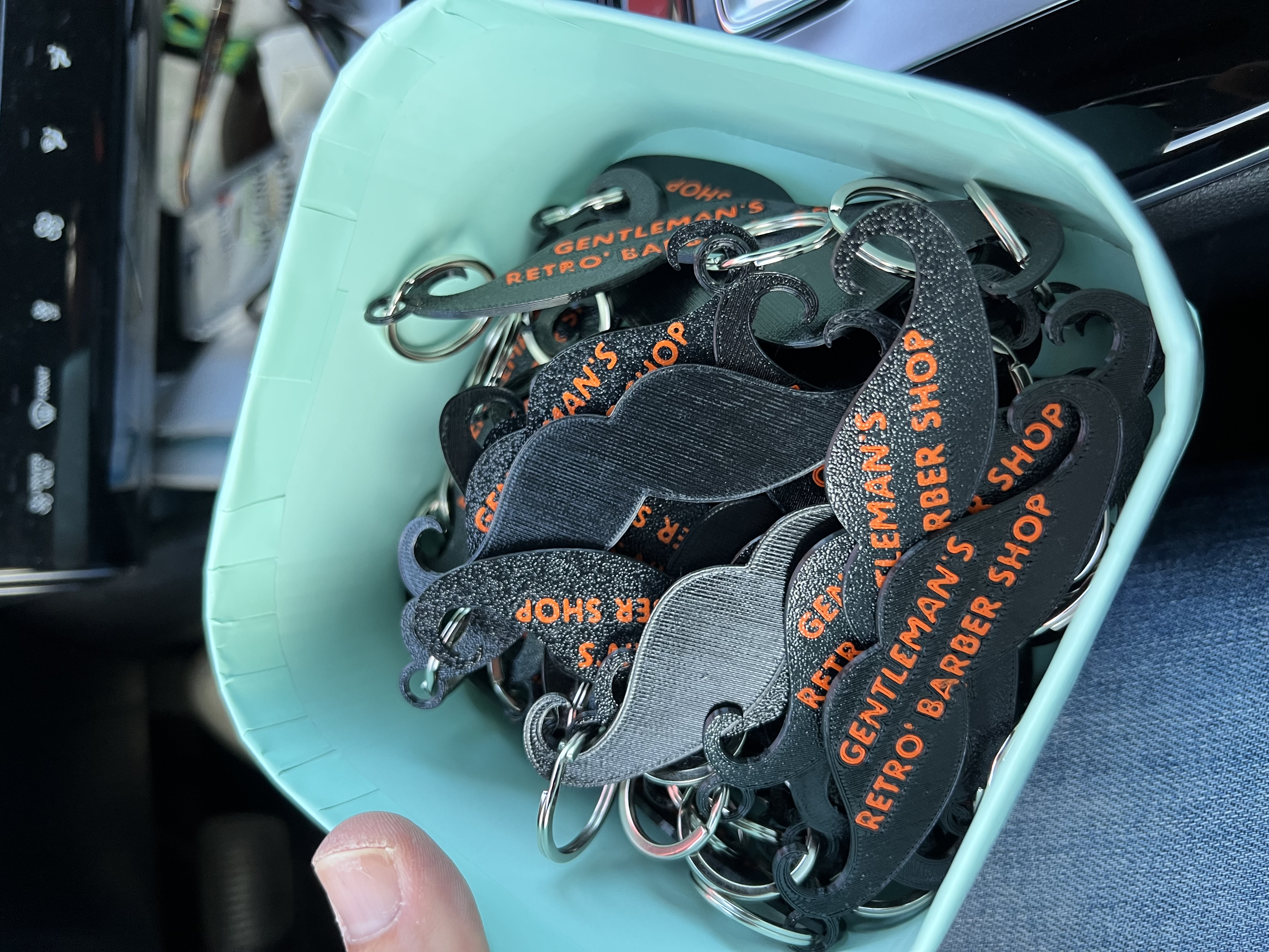 Barbershop keychain moustache