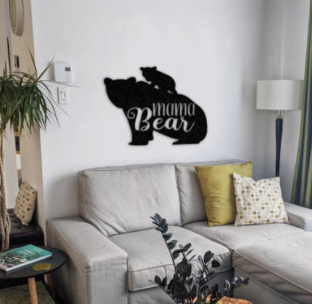 2D wall art decor bear