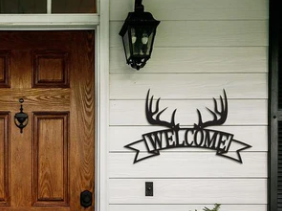 2D wall art decor deer welcome
