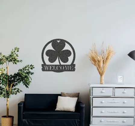 2D wall art decor 3 leaf welcome by Czech-models | Download free STL ...