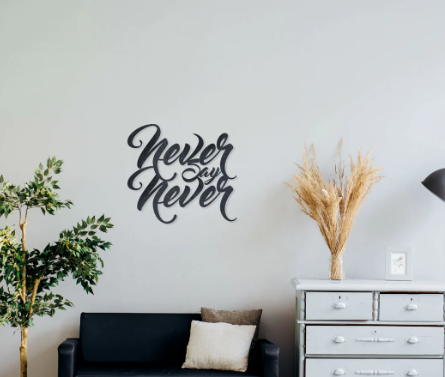 2D wall art decor never say never