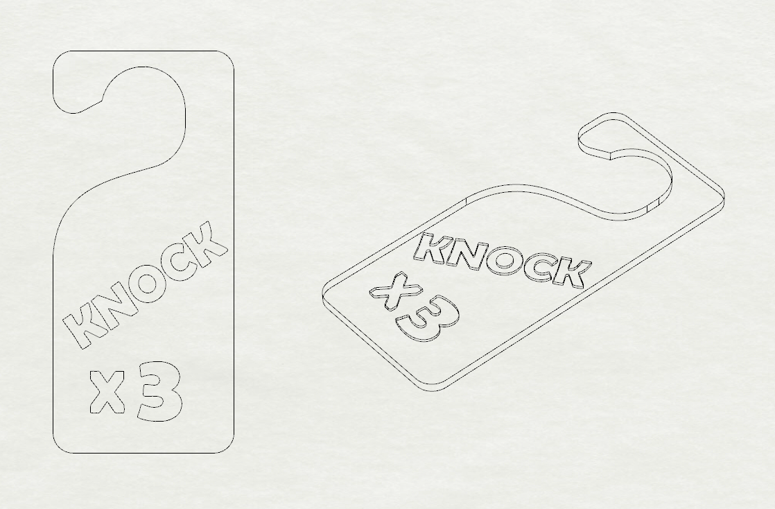 Door sign Knock 3x