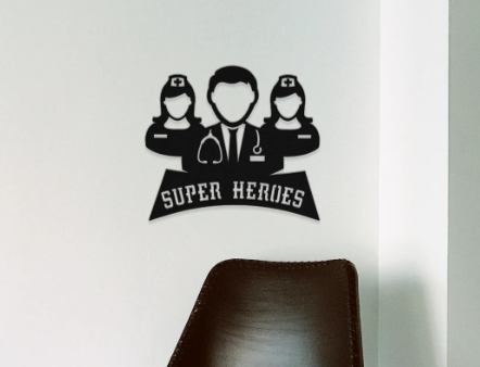 2D wall art decor doctor super heroes