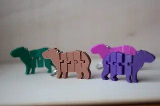 Flexi Capybara Keychain articulated