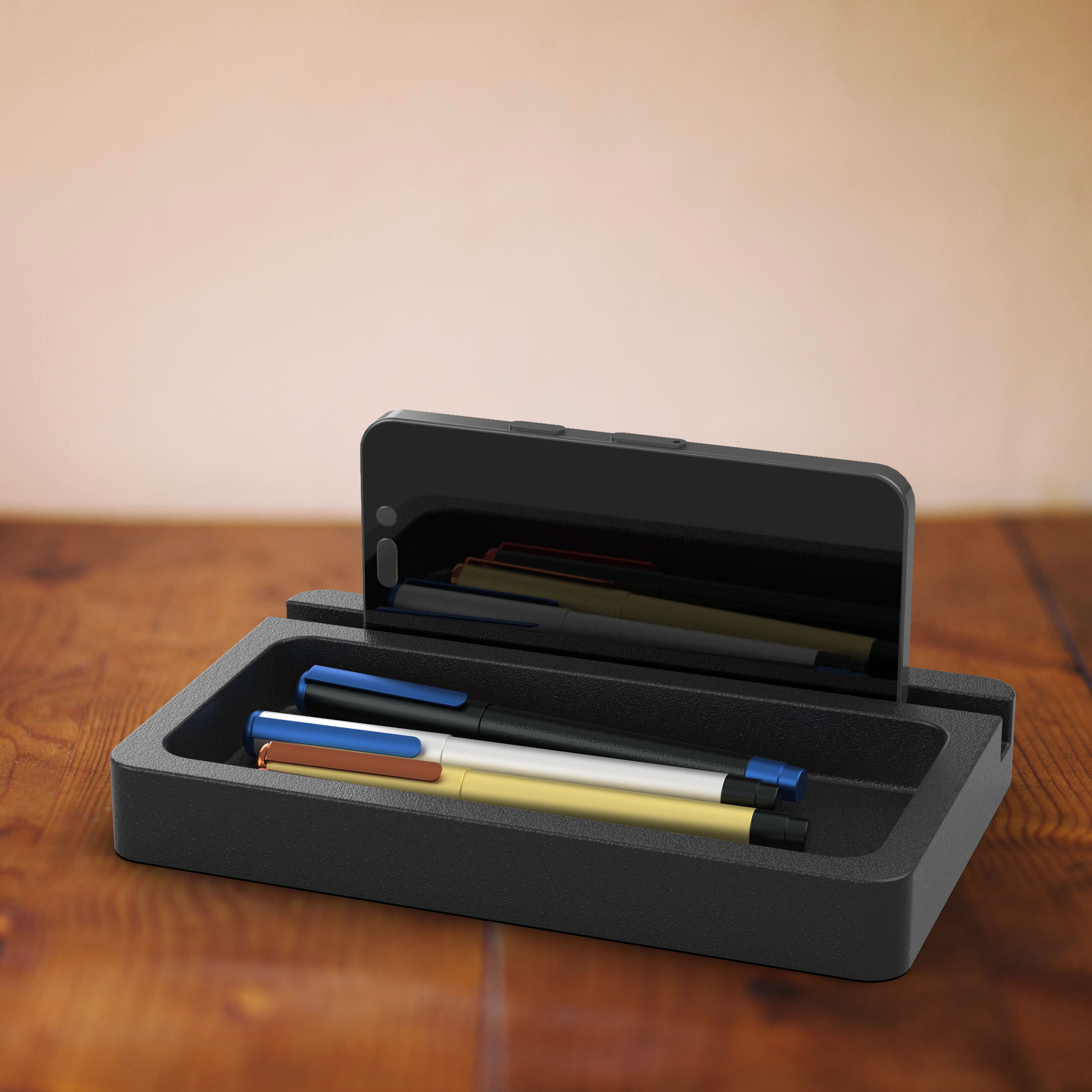 Modern Catch Tray with Phone / Tablet Stand