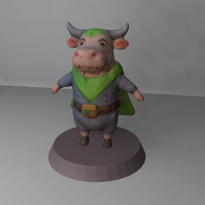 Game Asset Cow Handpainted 28mm