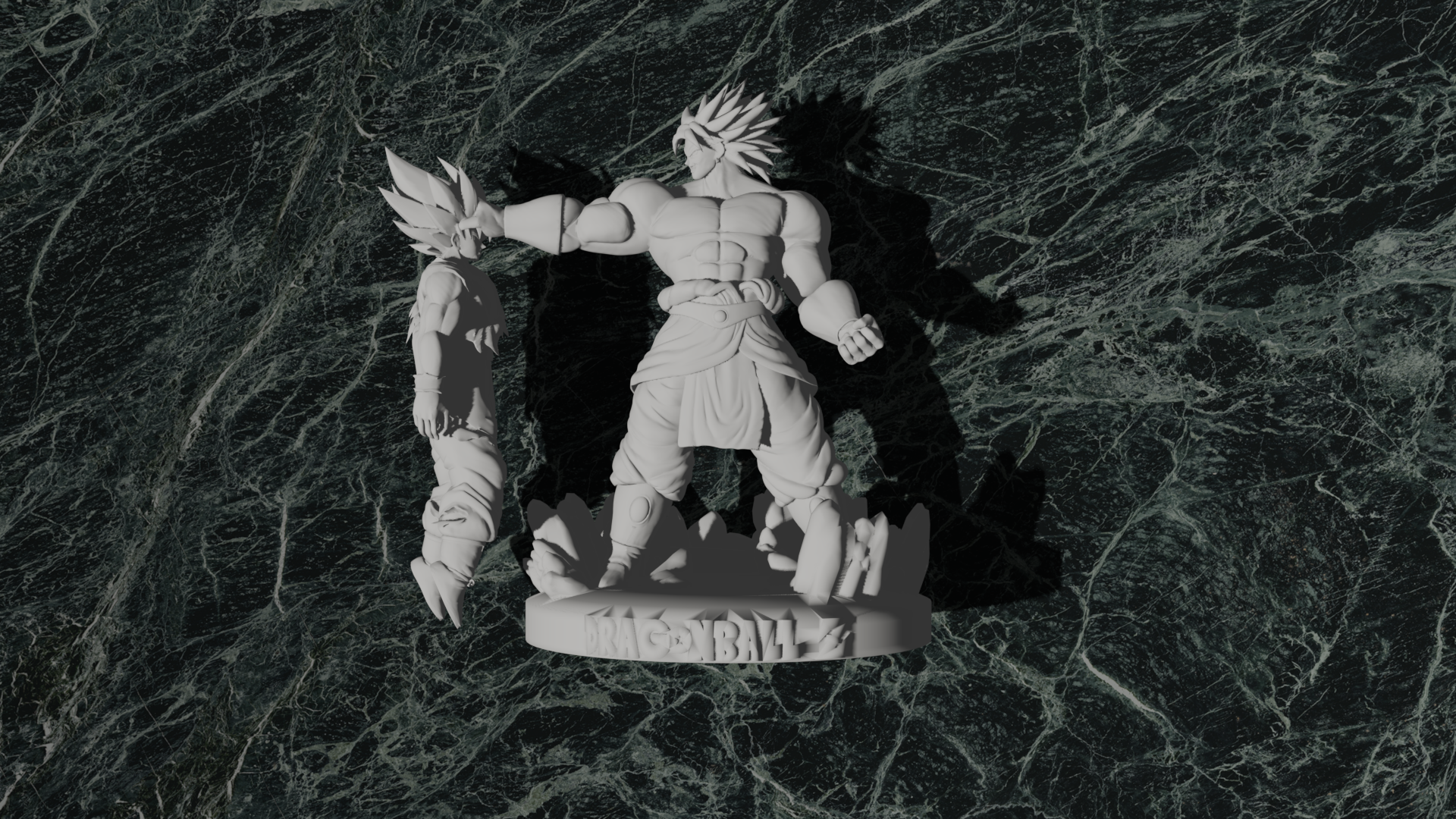 Broly and Goku Dragon Ball Z #16 Optimized for 3D Printing