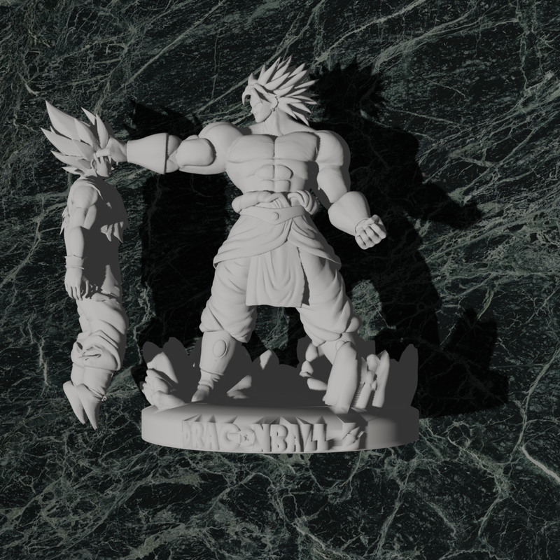 Broly and Goku Dragon Ball Z #16 Optimized for 3D Printing by
