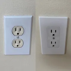Receptacle outlet full cover/cover-up plate.