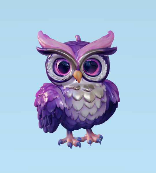 Enchanted Owl in Purple Tones by R.Palmares Download free STL model
