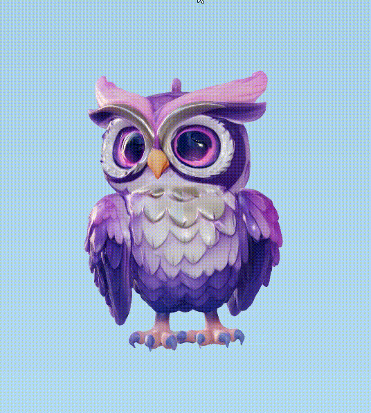 Enchanted Owl in Purple Tones