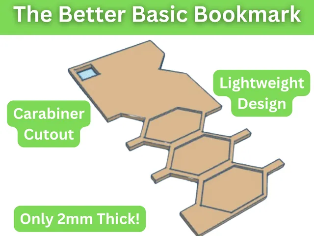 Simple Bookmark (w/ attachment cut-out & hex shape)