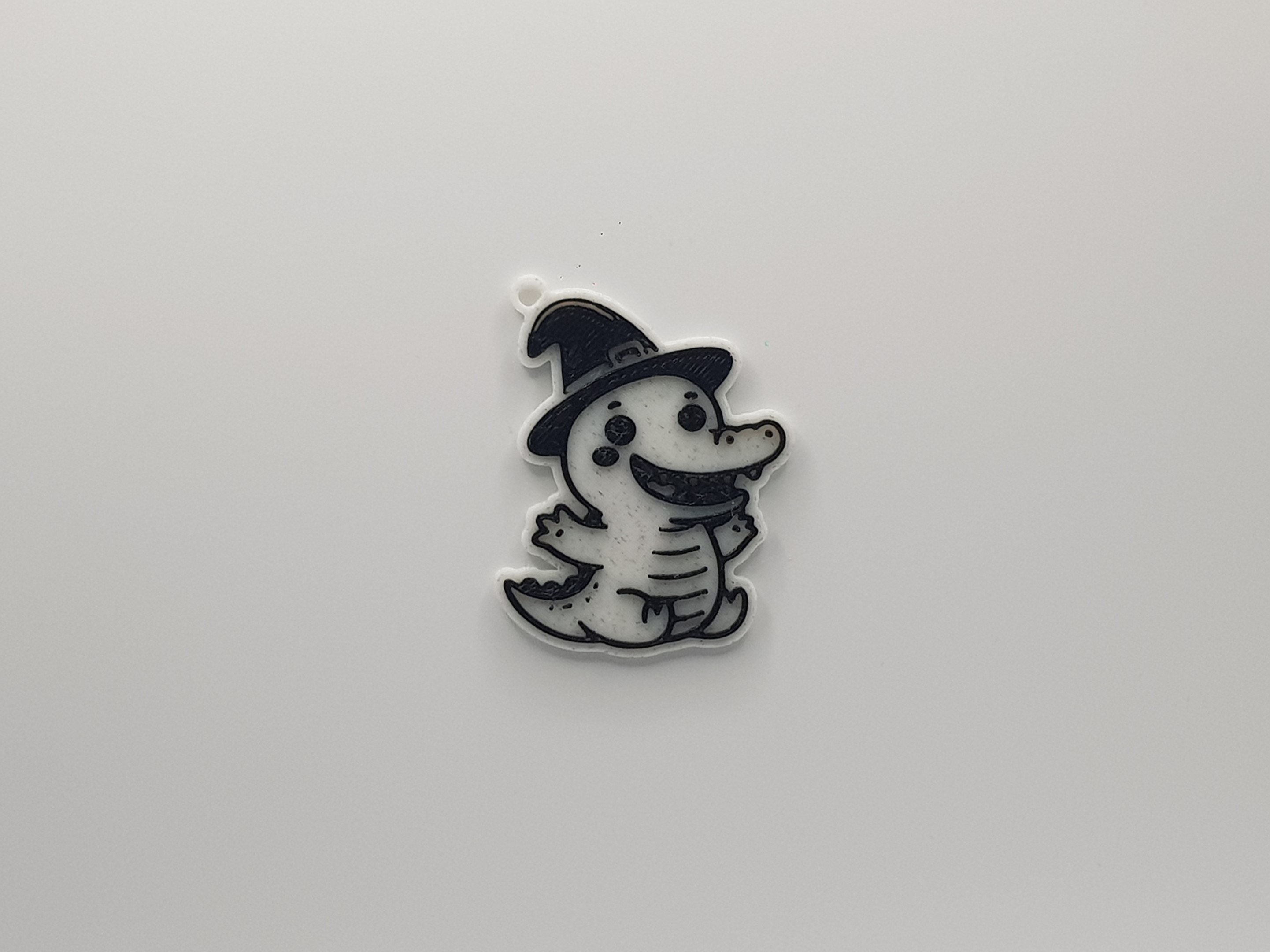 Cute Crocodile with Witch Hat Keychain