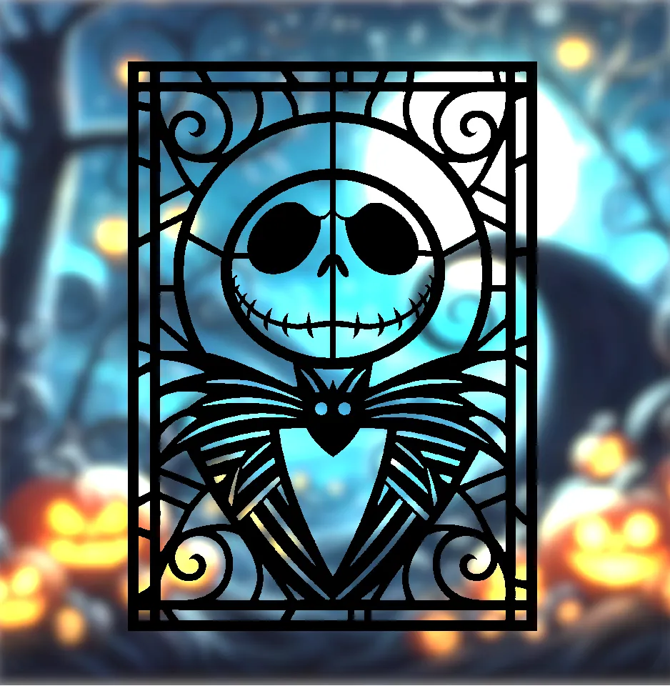 Jack Skellington Stained Glass Style (2D Geometric Wall Art) par The Maker  Chemists | Téléchargez gratuitement un modèle STL | Printables.com, image size:938x960