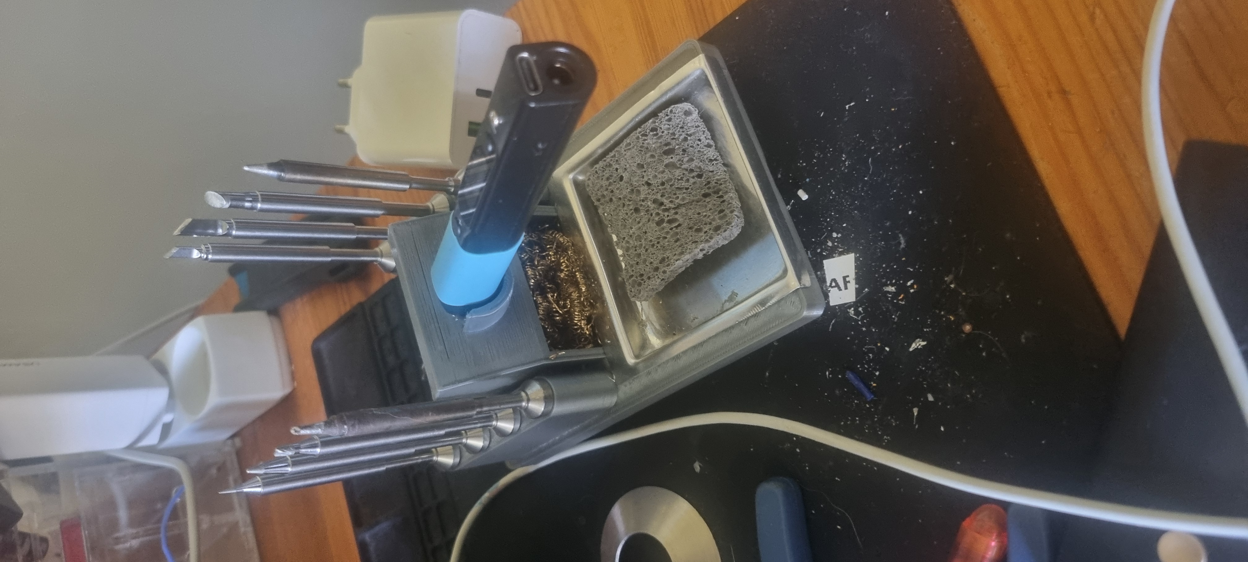 soldering iron holder with tip storage fit gridfinity