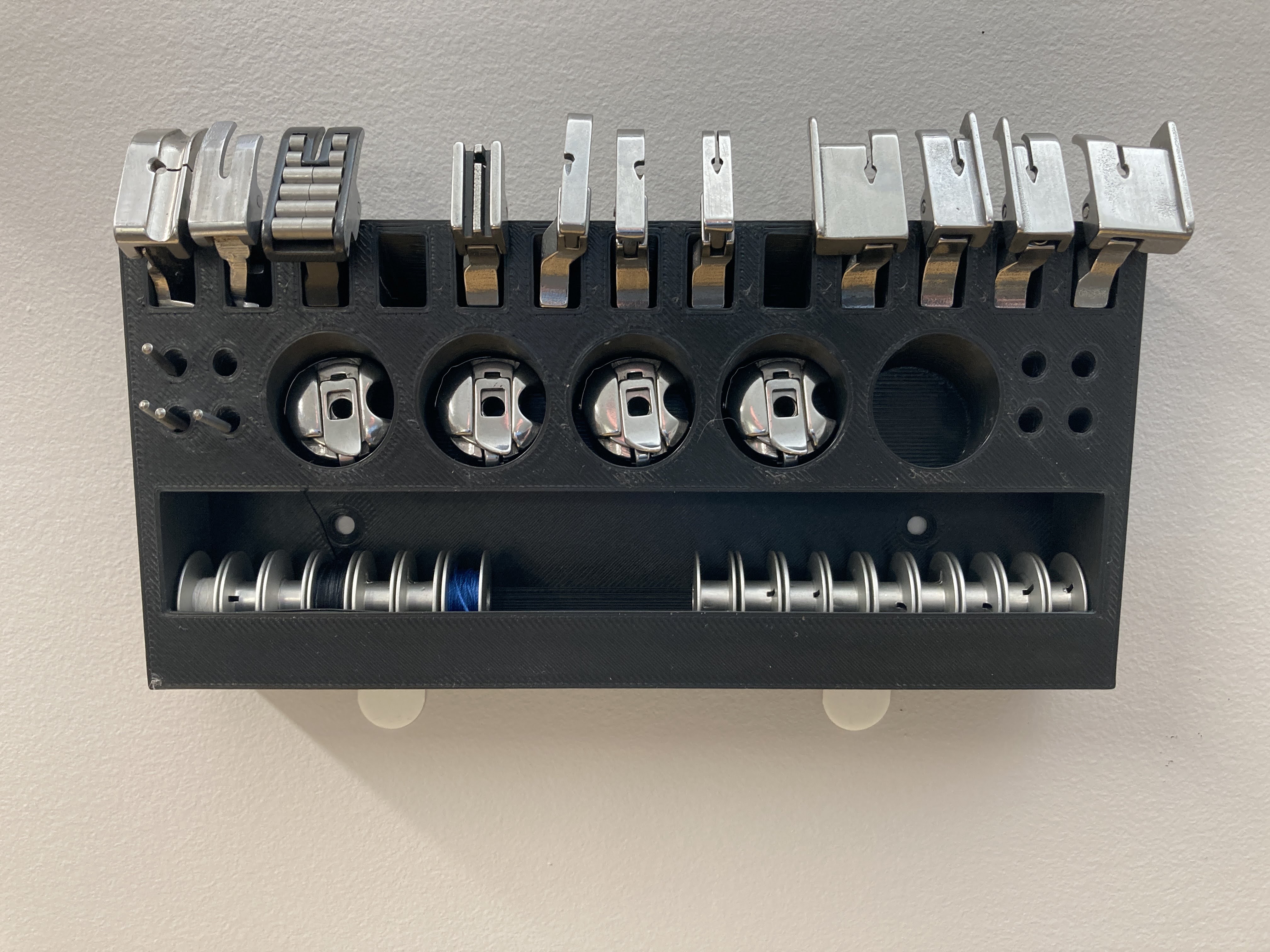 Wall mounted Industrial Sewing Machine Accessories Organizer by tessier