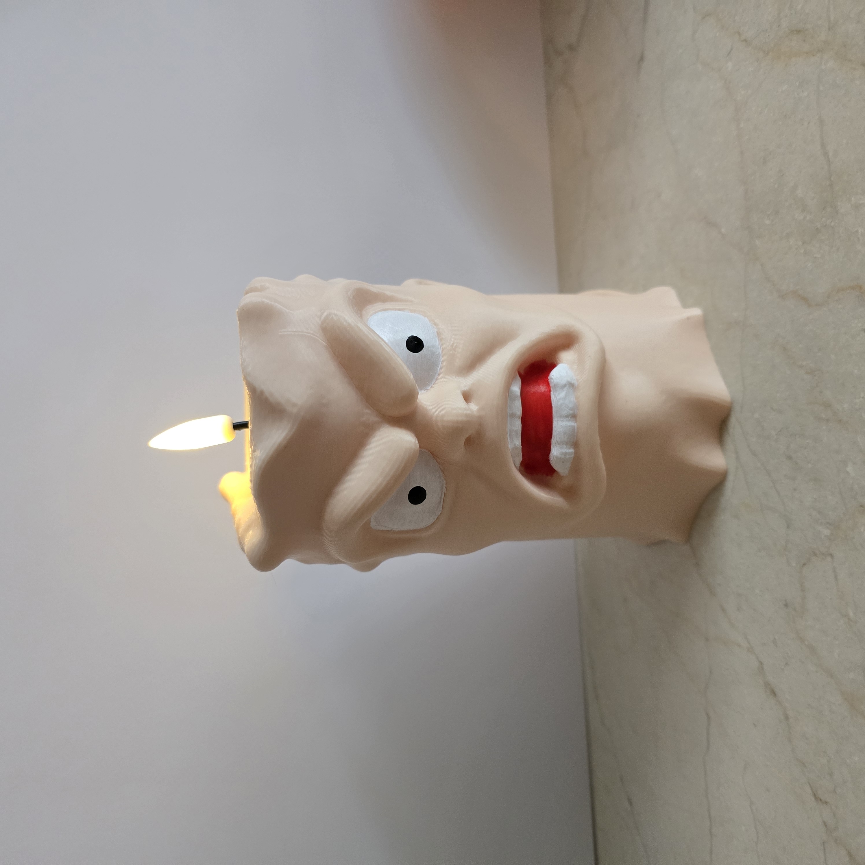 Angry face candle