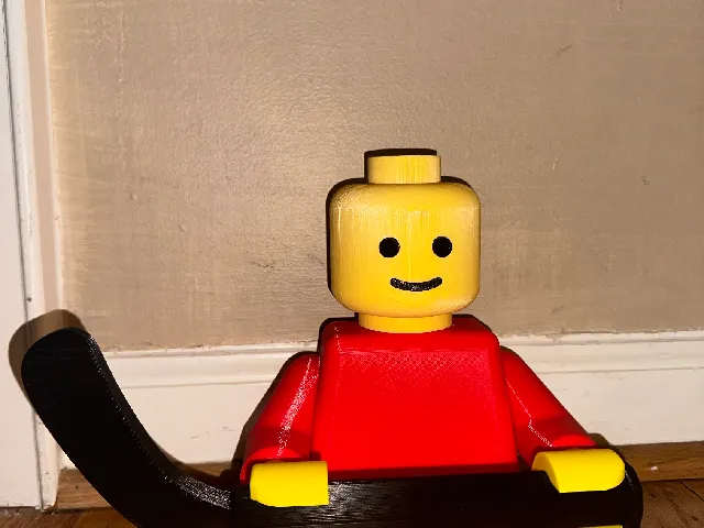 Lego ice hockey stick for large toilet paper holder