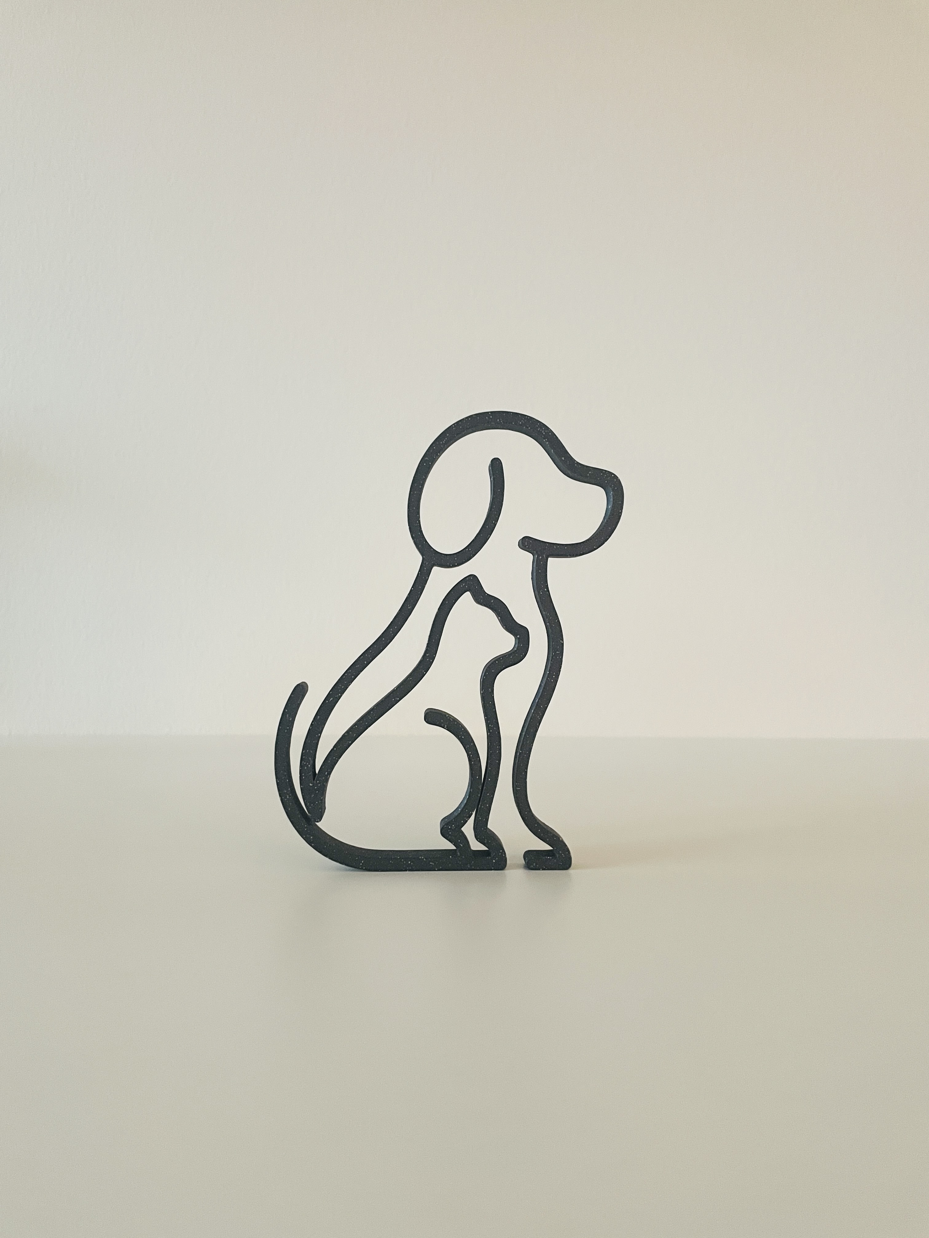 Two in One Line art Dog & Cat V1 by mbaggerc Download free STL
