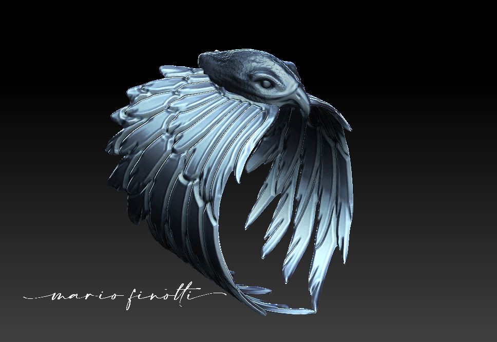 Miniatura 2 do modelo 3D Eagle Head Ring