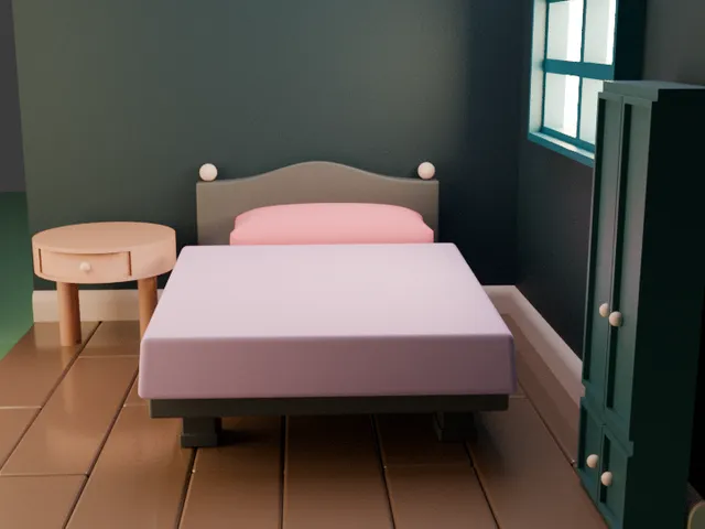 3D bedroom scene