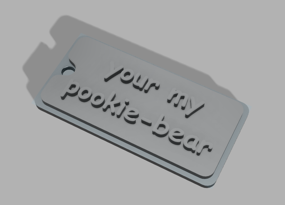 Pookie-Bear Keychain (Comic Sans)