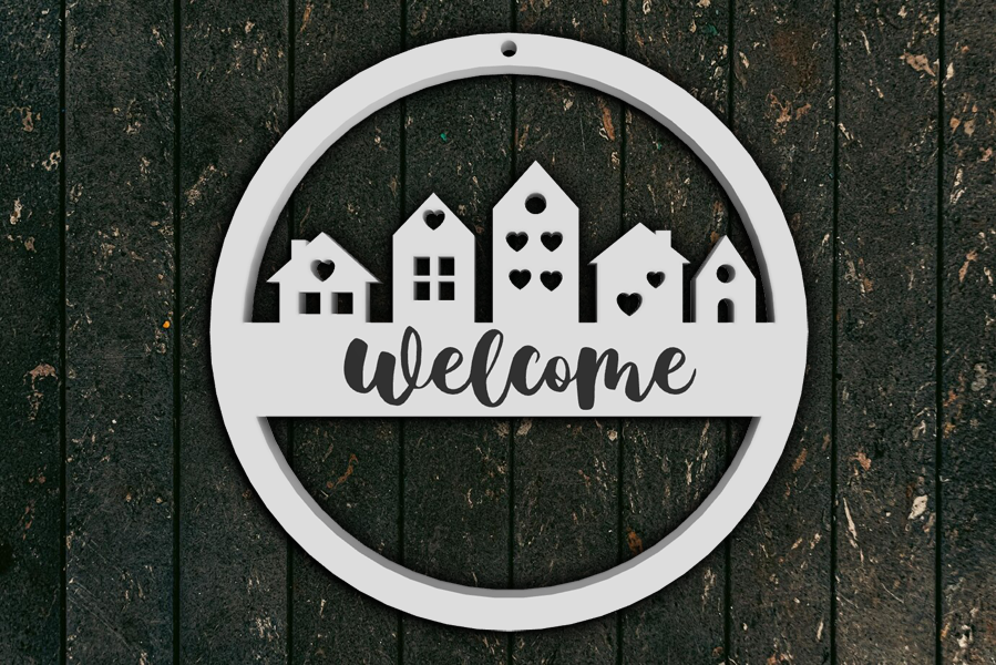 Welcome Sign Door Wreath Loop House Wreath Decoration